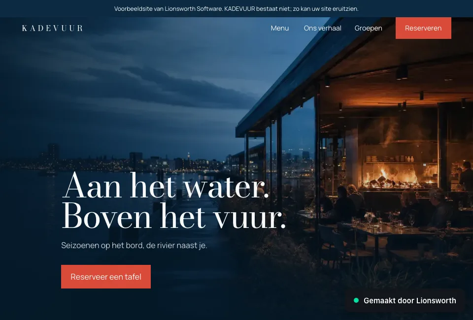 Voorbeeld van de site die we bespreken: KADEVUUR